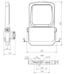 Functional Sports Lighting Fixture DBU-01-AF 50W ICL NEMA