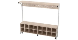 Floor Standing Clothes Rack with Shoe Storage for 16 Places 1860x370x1600mm