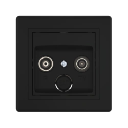 Hidden Installation TV/FM Antenna Socket, Black (Soft Touch), Art. 612Z.E1E1E1