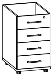 Galant Series 8609 Body of Side Cabinet with 4 Drawers