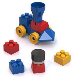 Mini Train Constructor Set with 53 Pieces
