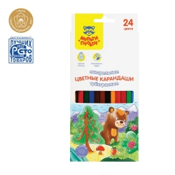 Multi-Pulti Watercolor Pencils "Incredible Adventures", 24 Colors, Triangular, Pre-Sharpened, Cardboard, Euro Hanger