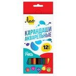 Leo "Learn" Watercolor Pencils LNSWP-12 Set of 12 Colored Pencils