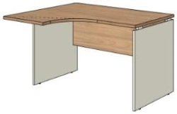 Left Integral Office Table with Wooden Frame - Rio Base Set