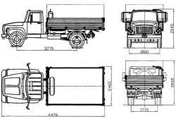 GAZ-SAZ-25061-10 Dump Truck with Three-Way Discharge on GAZ-33088 Chassis