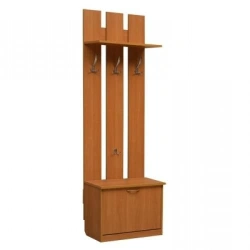 Wooden Hallway Hanger with Cabinet by "Bashkir Furniture Factory