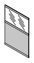 Wood and Acrylic Filling with Rails for Office Partitions