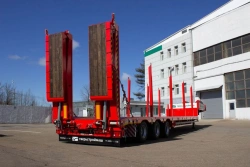 Heavy-Duty Semi-Trailer TverstroyMash 993931 Modification 0023 with Hydraulic Double Folding Ramps