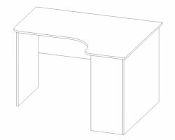 Ergonomic Work Desk with Contoured Surface RL01/06