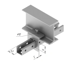 SMA Threaded Beam Clamp, Size 43mm to 125mm, Metal Thickness 5.0mm