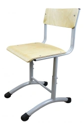 Adjustable Student Chair SIGMA for Height 3-5 (340-420 mm), RAL 7040, Plywood