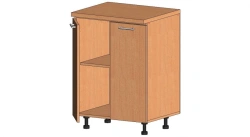 Kitchen Floor Cabinet with Two Shelves, Model SHN