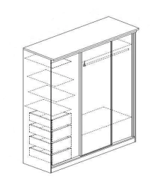 Built-in Cabinet for Living Spaces and Offices, Art. SH07
