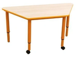 Trapezoidal Work Table with Metal Frame