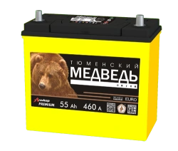 Lead Acid Starter Battery for Internal Combustion Engines 12V 55Ah Tyumen Bear 6ST-55VLA