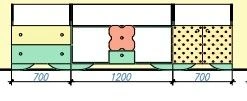 Play Furniture Set Mod.3 "Flowers" 2600x420x770mm