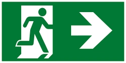 Directional Arrow Evacuation Sign SP0114-18S IP44 (9V) LED Wall-Mounted