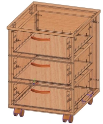 Mobile Cabinet TPO-1.3 with 3 Drawers