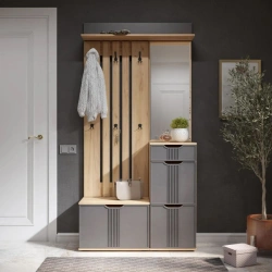 Hallway Furniture Set with Adjustable Feet and Mirror