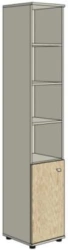 Narrow Wooden Office Shelf - Gamma Furniture Set