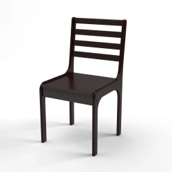 Durable Wooden Chair "A-Vito", Dark Walnut, Rigid Seat