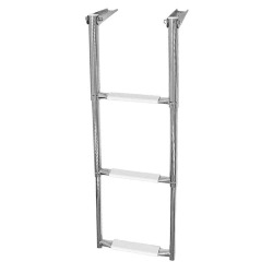 Telescopic Folding Boat Ladder with 3 White Steps, Art. 040102WT