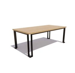Minotaur Table, Article 07109 - Durable Steel Frame with Wooden Top