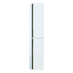 Aquaton Rena Hanging Column Cabinet in White and Walnut 1A222003NRC801.A222.0.03N.RC8.0