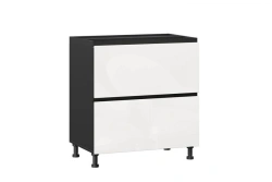Sherwood LD.281160.000 Kitchen Cabinet Facade 800 with 2 Drawers LUX (White Gloss/Black)