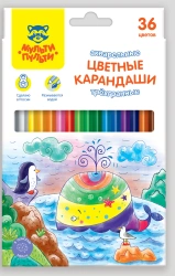 Multi-Bulky Watercolor Pencils "Incredible Adventures" 36 Colors, Triangular, Pre-Sharpened, Cardboard, Euro-Hanging