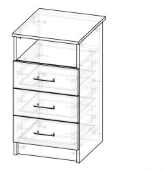 Ergonomic Side Cabinet for Ergo Desk TkErgS 3 Pr