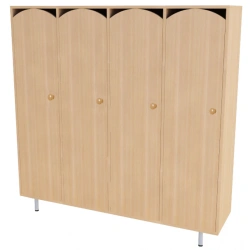 Compact 4-Section Kindergarten Wardrobe, Model 40139
