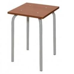 Metal Frame Stool with Wooden Seat