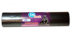 Premium Black Garbage Bags 120L 50μm 10pcs/roll 70x110cm