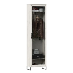 Single Door Glass Cabinet in White Craft Oak - Sydney LD.672030.000
