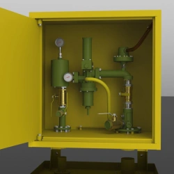 Gas Reduction Unit Cabinet (GRPSH) with Single Reduction Line SHBDG 12/3-600, based on RDK-KASPI-12/3-600 Regulator