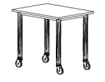 Fund Processing Table with Wheels 800x600x750 mm