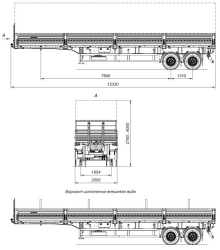 Two-Axle Cargo Semi-Trailer for Transporting Heavy Loads 12 Ton Capacity 9408-02