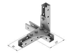 90-Degree Corner Plate with 6 Holes SMA 618, 80x120mm