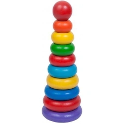 Classic Ring Stacking Toy with 10 Colorful Elements - PIR-10