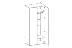 Wooden Wardrobe for Clothes - Model SHOD-01
