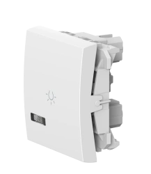 Caduceus Aling Mode Hidden Installation Push Button Light Switch with Indicator, 10A, 250V, 2M, White, Art. 6590I