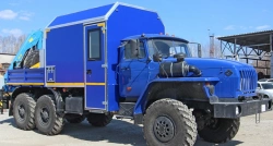 Special Passenger-Cargo Vehicle Model 676114 with Crane Manipulator (INMAN IM25) on URAL 4320-1951 Chassis