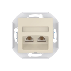 CADUCEUS ALING PRESTIGE Double Telephone Socket 2xRJ12 Cat. 3, Beige, Art. 60131.9