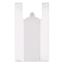 Plastic T-shirt Bags, Set of 100 pcs, 24+12x45 cm, HDPE, 8 microns, SKU 5009