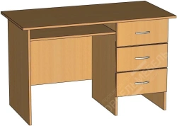 Wooden Single Pedestal Desk with Drawers STOU1