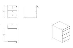 Mobile Cabinet with Adjustable Dimensions, Model: TMB-001