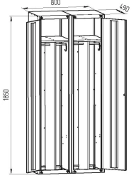 Two-Section Metal Clothing Cabinet SHM-221 (800)