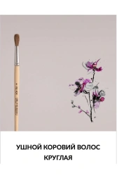 Artistic Round Brush Made of Natural Cow Hair