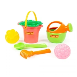 Small Bucket with Spout, Flower Sifter, Scoop #2, Rake #2, 2 Molds, Small Watering Can #4 - Set #155
